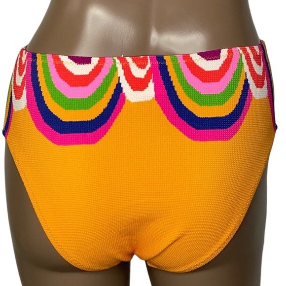 Trina Turk Rainbow Swirl High Waist Bikini Swim Bottom - Picture 4 of 4
